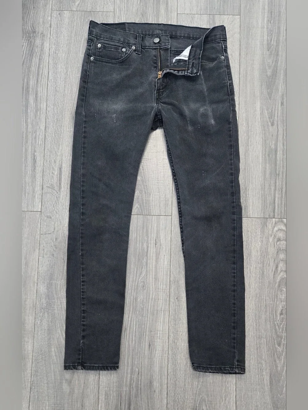 Levi’s 510 Skinny Fit Black Distressed Jeans Men’s W31 L32 Stretch Denim